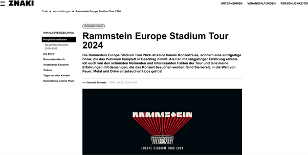 Rammstein 2024 Konzert-Tournee